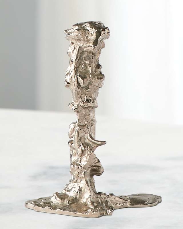 Silver Drip Candle Holder - 10"